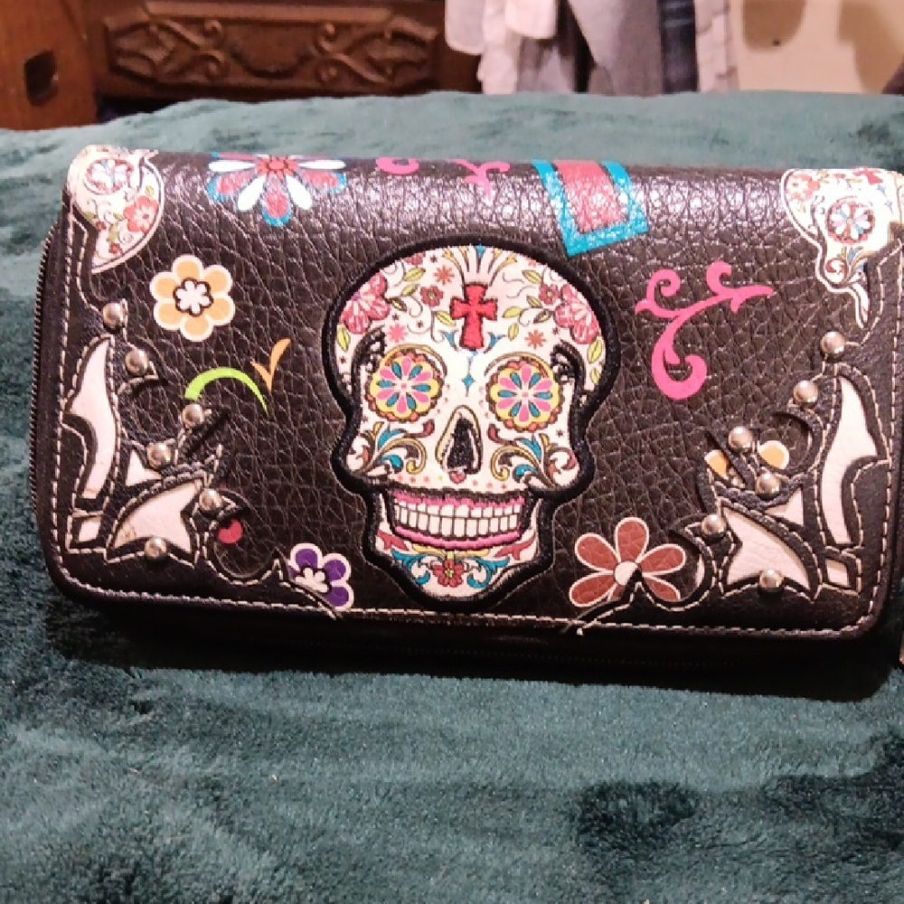 Floral Skull Women's Wallet